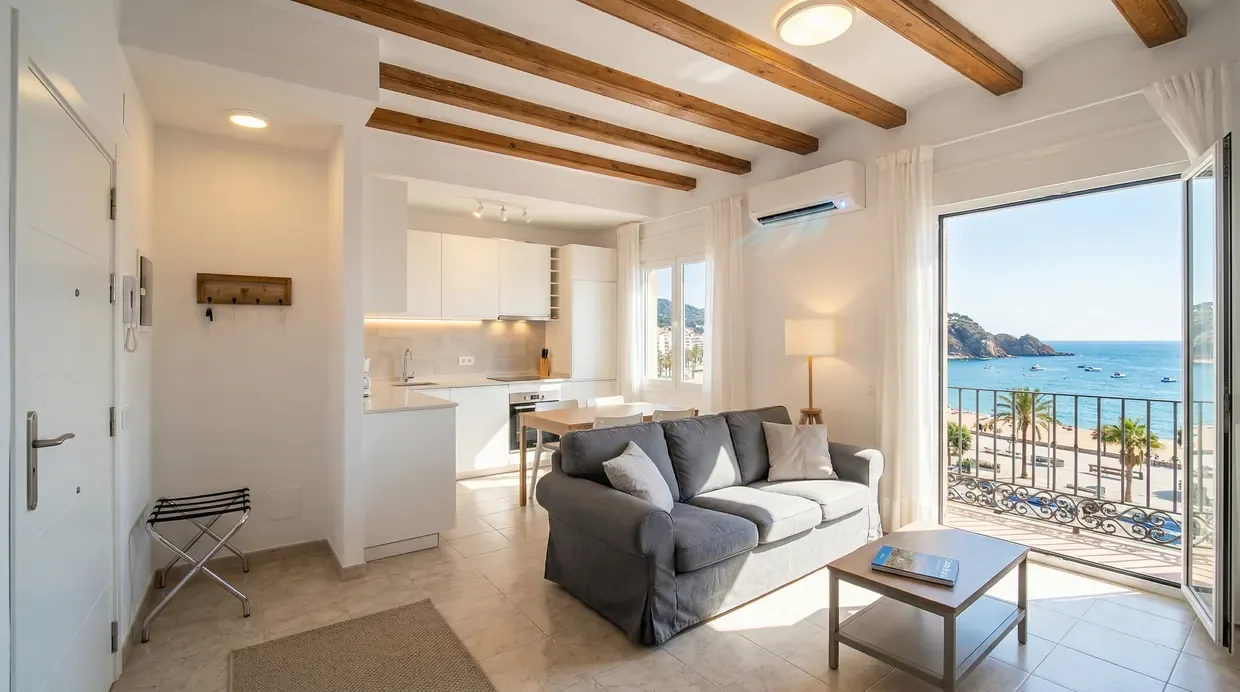 Salón de un apartamento turístico con aire acondicionado