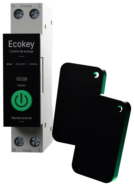 Kit EcoKey: módulo de carril DIN y dos tags para el llavero